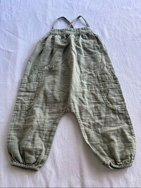 Open Edit Kids Olive Green Organic Cotton Harem Pants